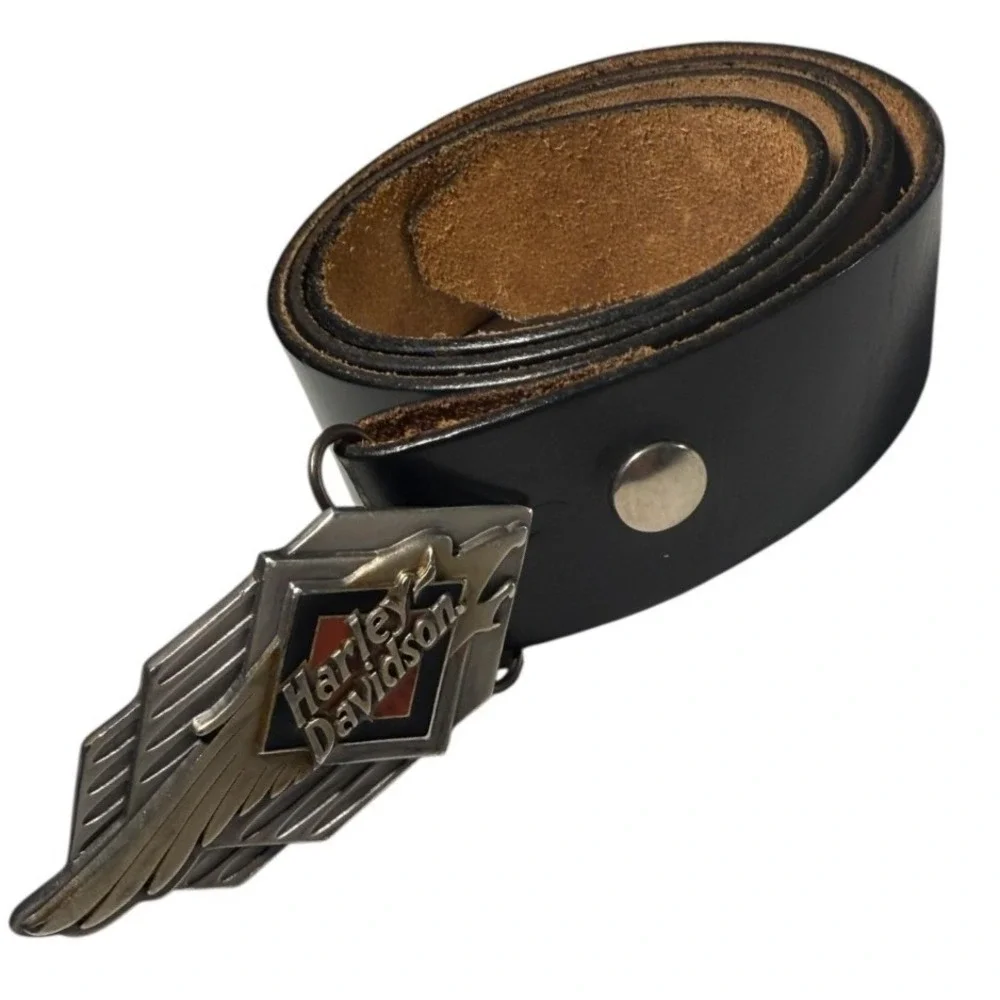 1999 Vintage Harley-Davidson Belt & Buckle. Genuine Leather Belt. Buckle #980826